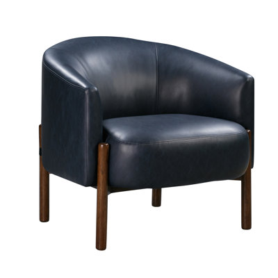 Higgins Faux Leather Barrel Chair