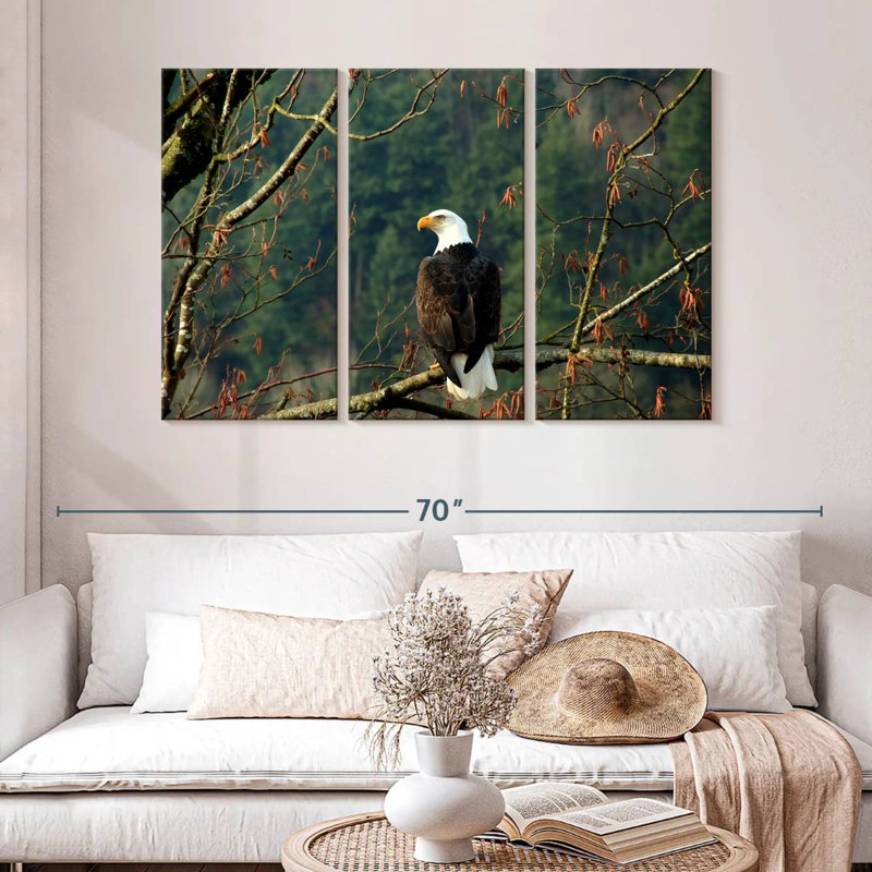 Brampt Perched Canadian Bald Eagle, 32" H x 50" W