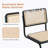 Crumley Natural Rattan 24.8" Cantilever Counter Stool with Cane Rattan Back and Metal Frame-957660058