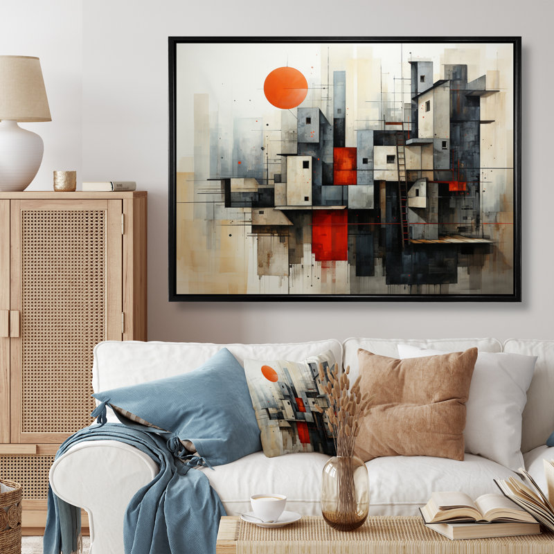 Abstract Architectures II - reproduction, Cadre flottant noir, H 12 po x l 20 po x P 1 po