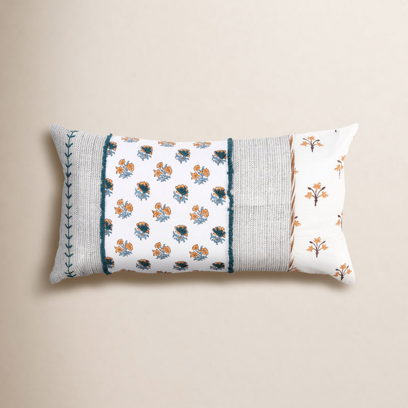 Howard Embroidered Cotton Throw Pillow