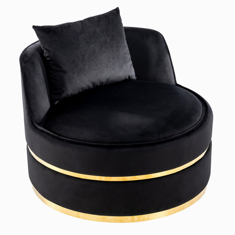 360 Degree Swivel Accent Chair, Black