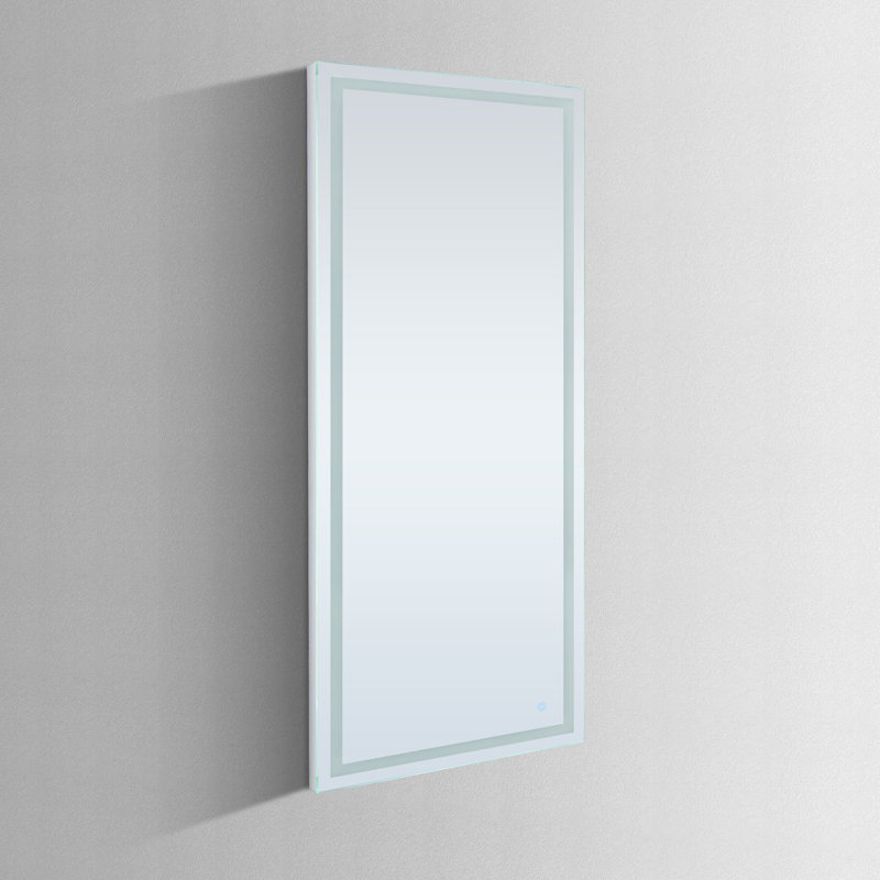 Miroir de salle de bain à DEL sans cadre avec désembueur à DEL de 5 po DAX Sorrento, 85,71 po x 5 po