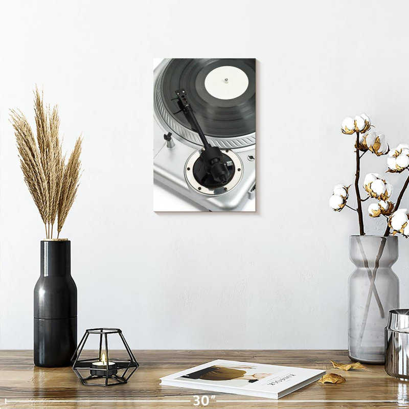 Tourne-disque argent Abarca, H 12 po x l 8 po