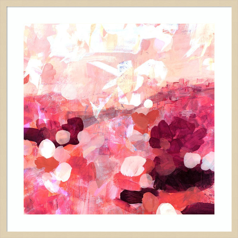 «Pink Ballons» par Circle Art Group, reproduction d'art encadrée sur bois, H 33 po x l 33 po