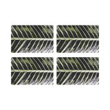 Tropical Leaf Vegan Leather Rectangle Pebble Placemat