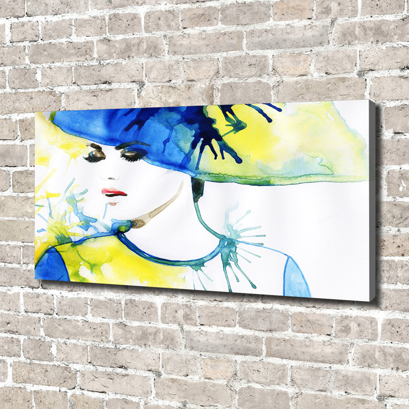 A Woman In A Hat - Wrapped Canvas Print