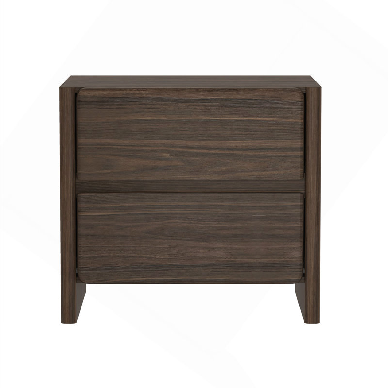 Linda 24" Nightstand In Walnut Brown (2-Drawer), Walnut Brown