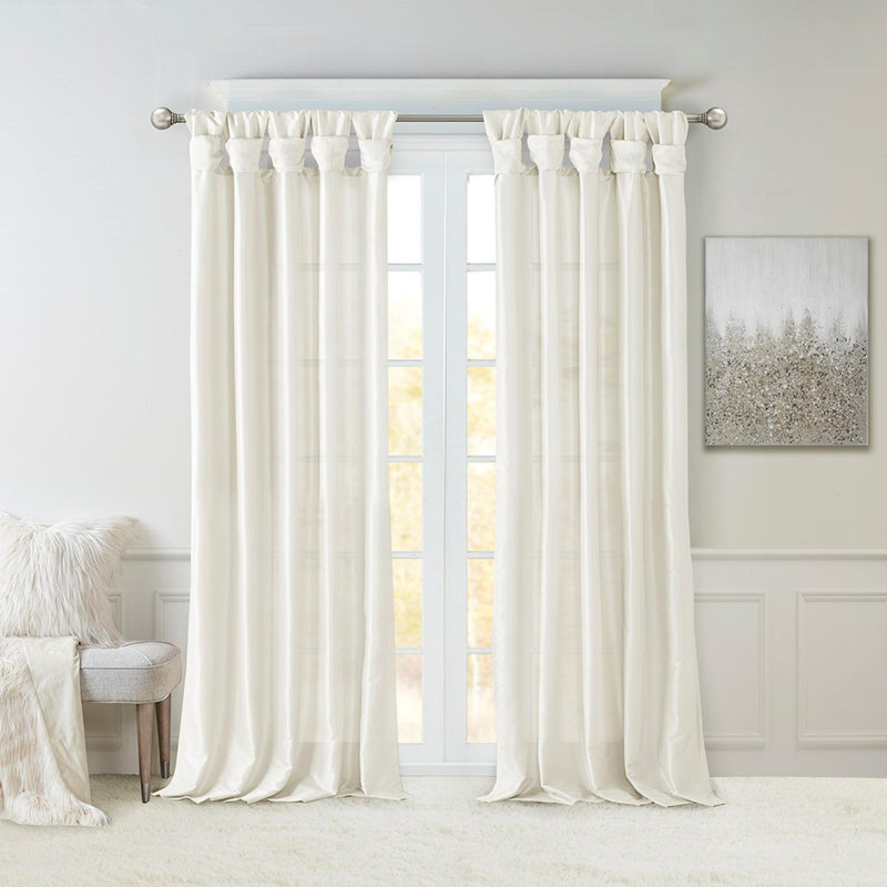 Panneau de rideau de fenêtre 50 po, Blanc, L 50 po x L 120 po