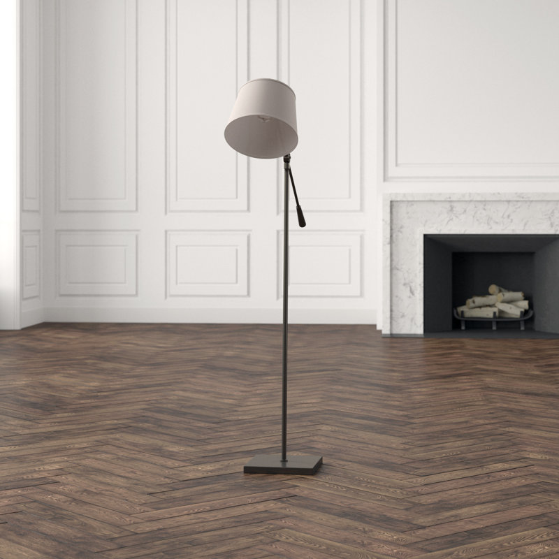 Real Simple Task Floor Lamp, Snowflake, Gunmetal Powder Coat
