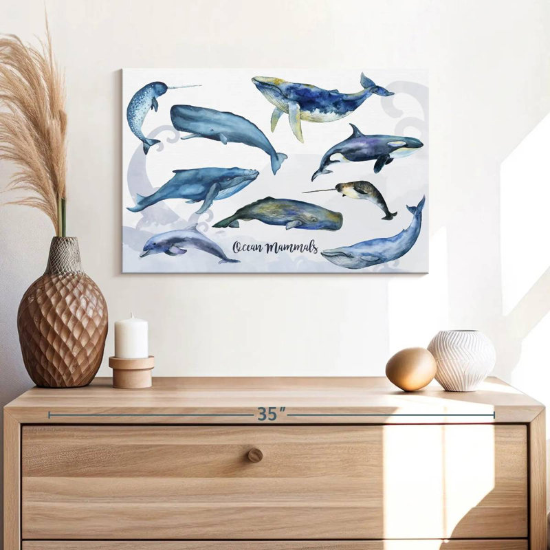 Brampt Ocean Mammals Chart, 16" H x 24" W