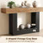 Console de 63 po de long, canapé de style campagnard, table d'entrée étroite à grain de bois chaud-270900544-270900546
