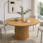 59-Inch Extendable Oval Dining Table with 2-Tier Storage and Pedestal Base-133598459