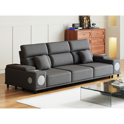 Power 3 - Seater Recliner With Remote Controlled Recline, Sound, Wireless Charging, And Night , Medium Firm, Eucalyptus Wood Frame, Main Material For Living Room Reclining Sectional Intelligent