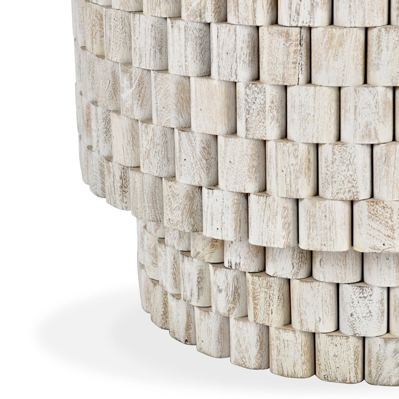 Norwood 25" Round End Table, White