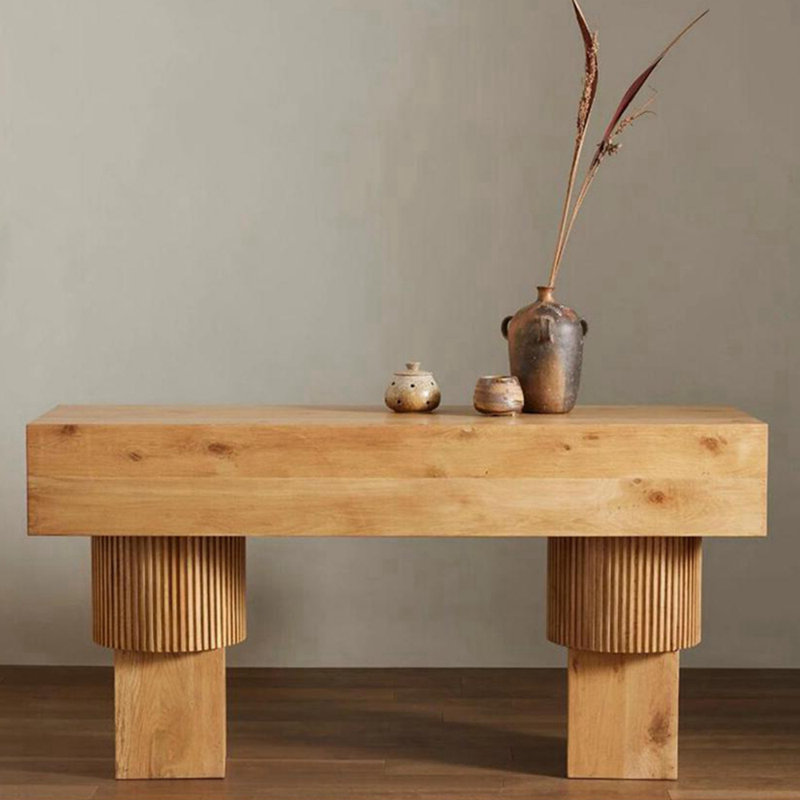 Modern wooden rectangular console table, 29.9" H x 78.7" W x 15.7" D