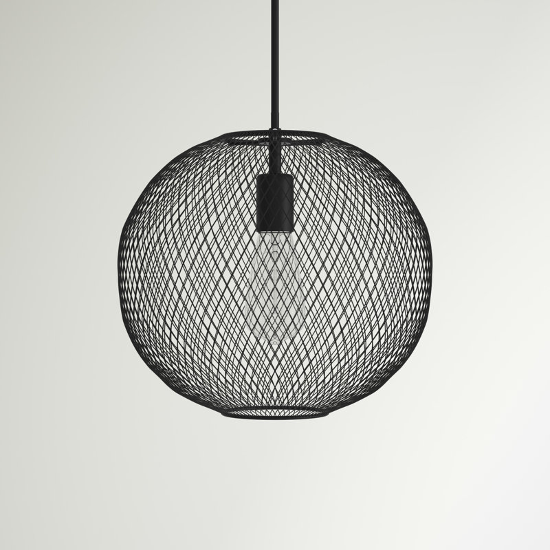 Luminaire suspendu sphère 1 lumière Paxton, H 13,8 po x l 15 po x P 15 po