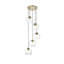 Luminaire suspendu sphérique en grappe 5 lumières avec accents en verre Snead-505641553-430031762