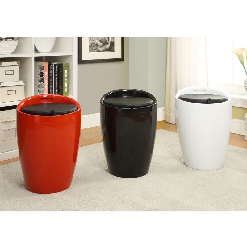 Tabouret de rangement avec siège rembourré Kitalpha, Rouge