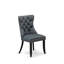 L'ensemble de salle à manger 7 pièces contient une table de cuisine rectangulaire et 6 chaises modernes en tissu de polyester gris platine, noir sablé-1820037409