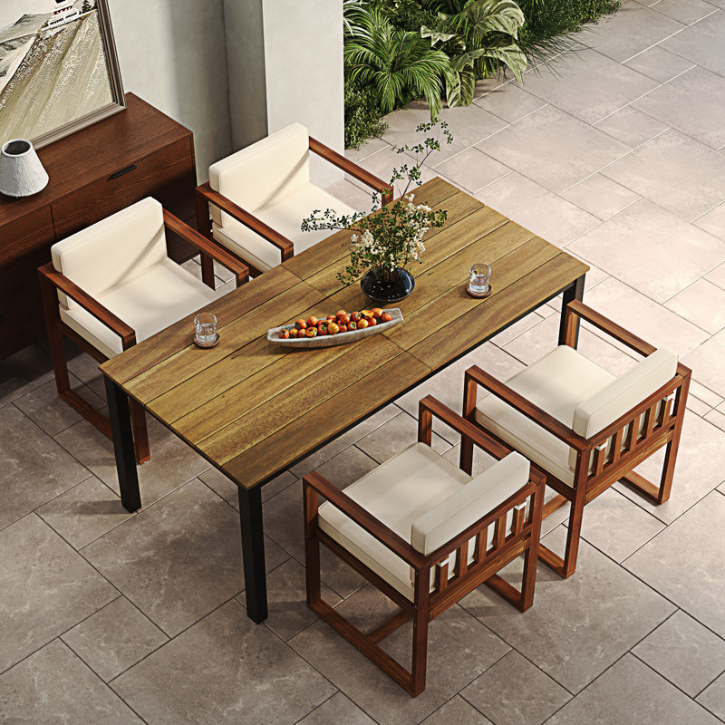 Ensemble de 5 ensembles de salle à manger de patio, 1 table et 4 chaises