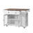 Cindora 54" Modern Mobile Kitchen Island with Power Outlet, Glass Door Storage & Rolling Prep Cart-129368156