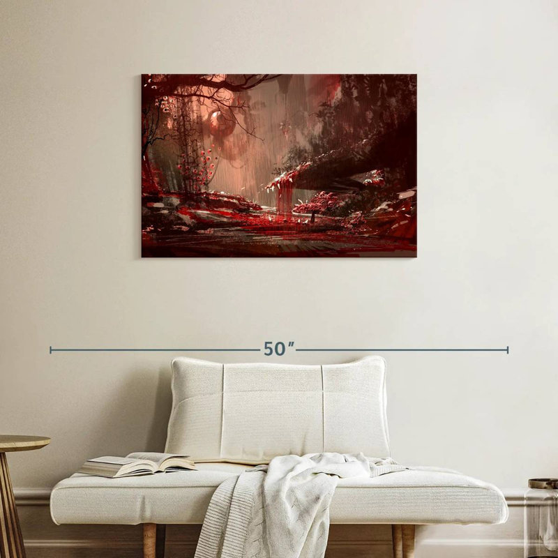 Kelan Blood Red Forest, 24" H x 36" W
