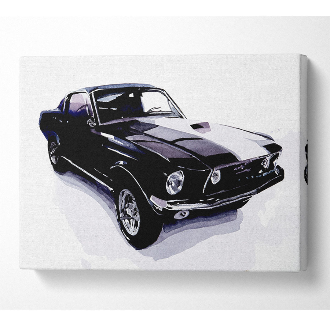 Mustang 67 B N W - Kunstdrucke auf Leinwand - Wrapped Canvas