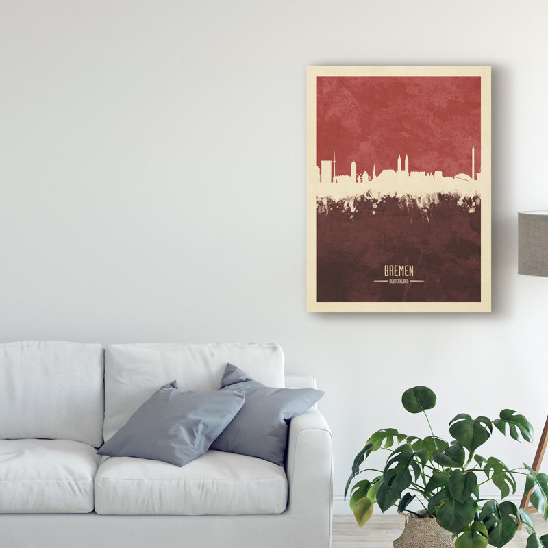 « bremen germany horizon red ii », impression sur toile tendue, H 32 po x l 24 po x P 2 po