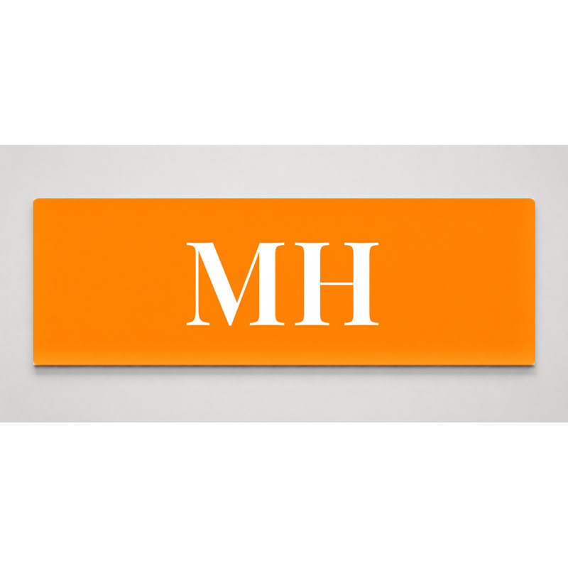 Îles Marshall - Drapeau du monde - Monogramme de luxe en diamants - Bleu, orange et blanc - Toile panoramique