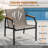 3 PCS Outdoor Chair Set Metal Frame Armchair & Table w/ Breathable Fabric Seat