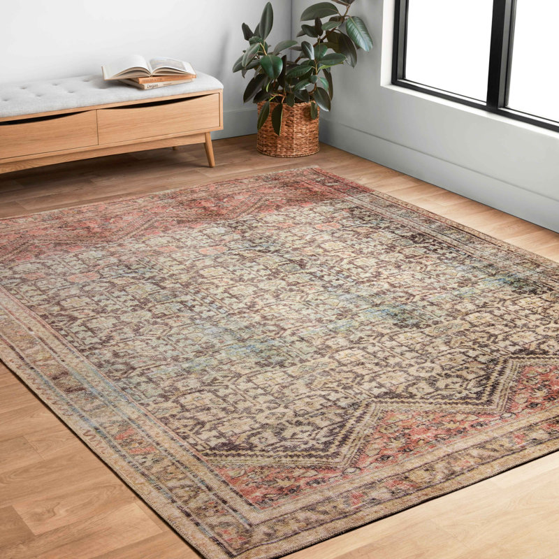Tapis gris anthracite / multicolore Rayburn, Rectangle 7 pi 6 po x 9 pi 6 po