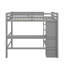 Lit mezzanine double avec tablettes multifonctionnelles et bureau-1368068468