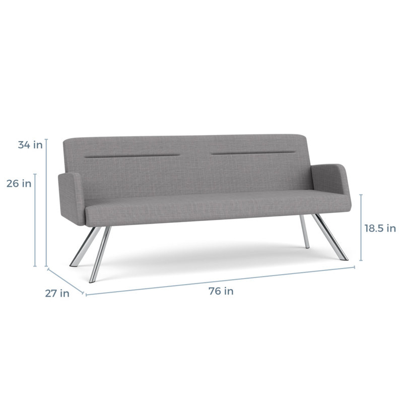 Pieds de canapé Willow, Chrome, Chambray gris - vinyle, Yes