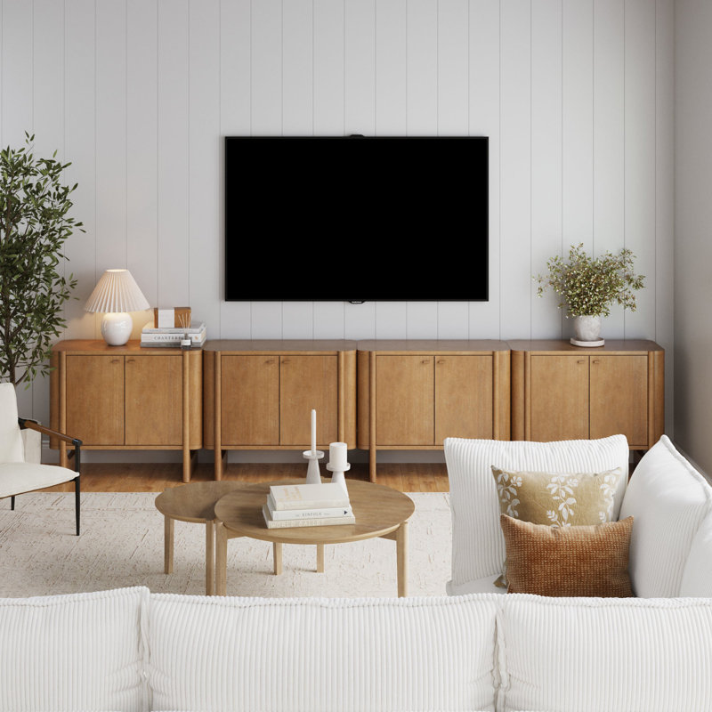 Mid-Century Modern Accent Cabinet, Raw Oak, 2