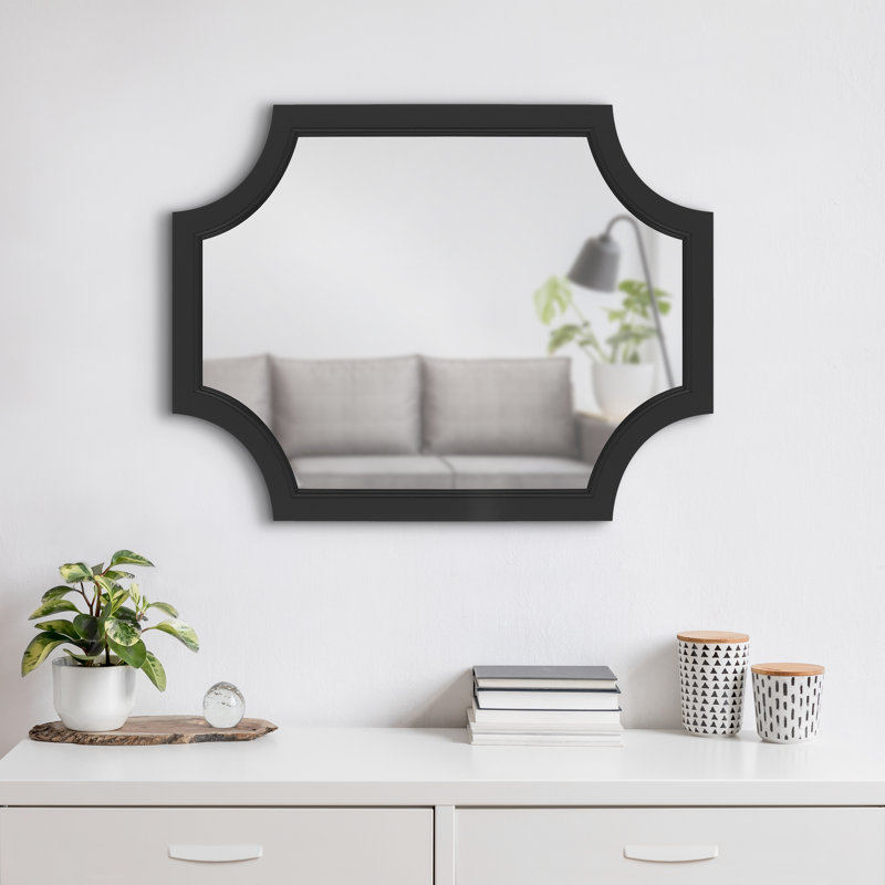Miroir d'appoint Mertztown Glam, 24 po x 18 po, Noir