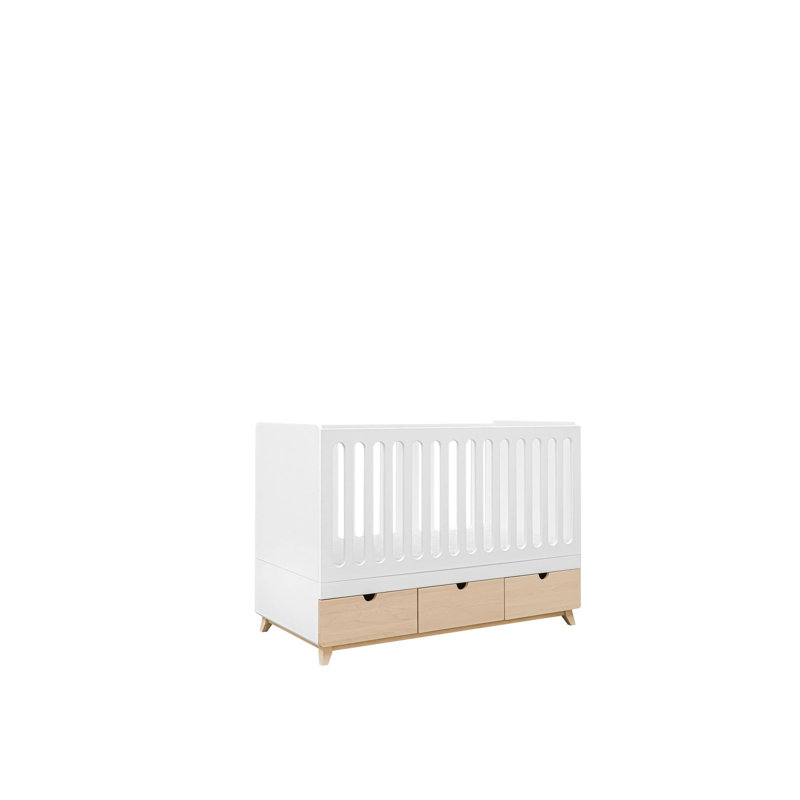 Maven Cot Bed, White/Birch