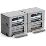 Small Storage Box Foldable with Window & Handles 4 Pack