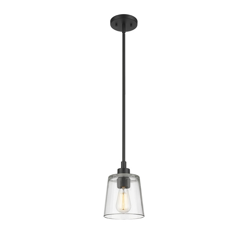 Luminaire suspendu à 1 lumière Jerzie, Noir mat