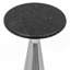 Table d'appoint argentée avec plateau en marbre noir et table d'appoint moderne avec base en métal pour salon 12 x 12 x 25,5 po