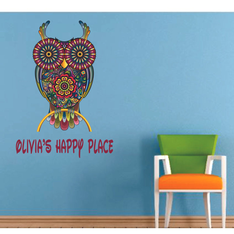 Adhésif décoratif mandala chouette hibou, H 40 po x l 35 po
