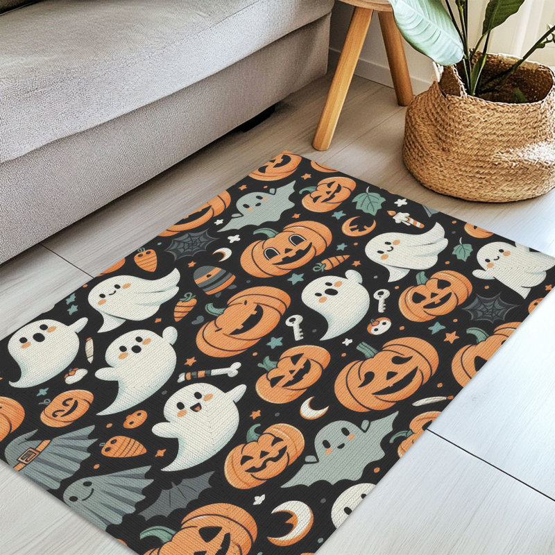 Tapis tressé Haunted Pumpkins, Rectangulaire 3 pi x 5 pi