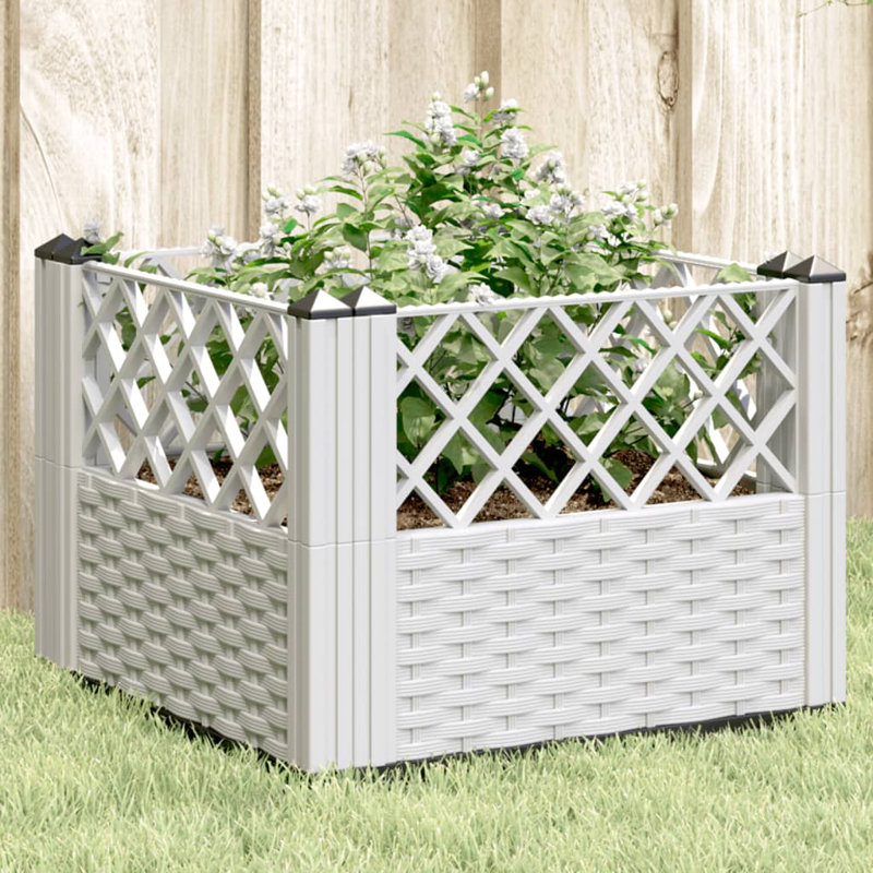 Barriento Wood Planter, White