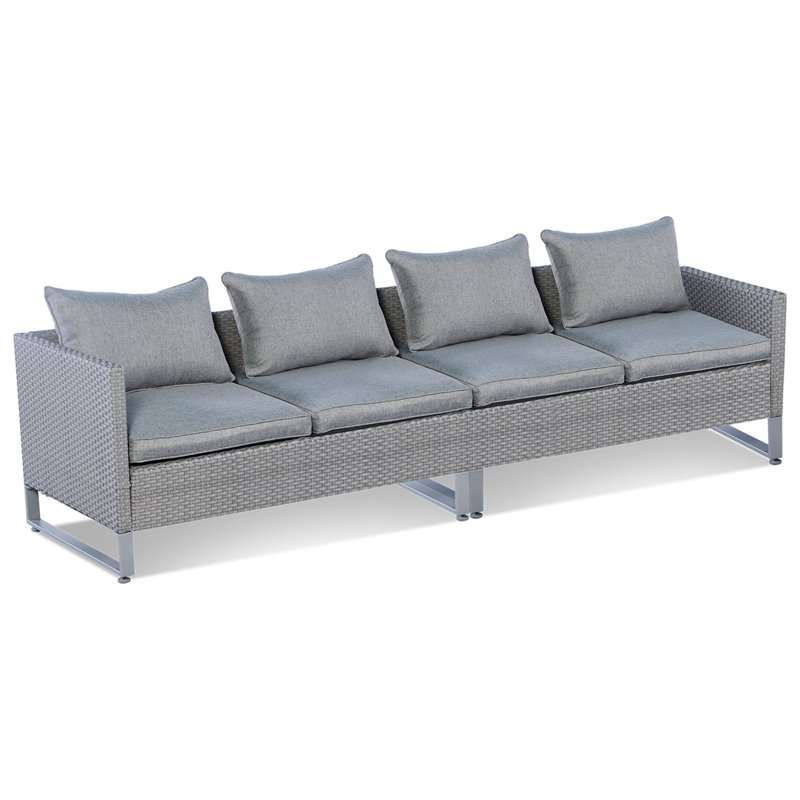 Lella 4 - Person Patio Conversation Set with Cushions, Gray,  Gray