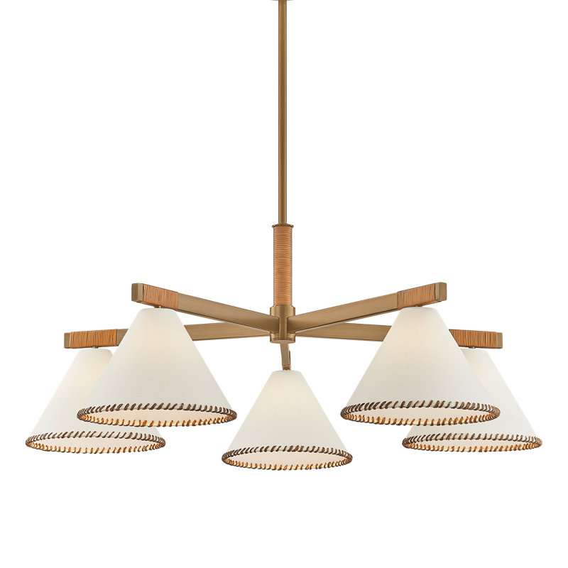 Stoney 40.25" 5-Light Linen Chandelier