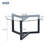 Modern Round Glass Coffee Table with Tempered Glass Top & Sturdy Wood Base, Easy Assembly Cocktail Table, Black-1537754348