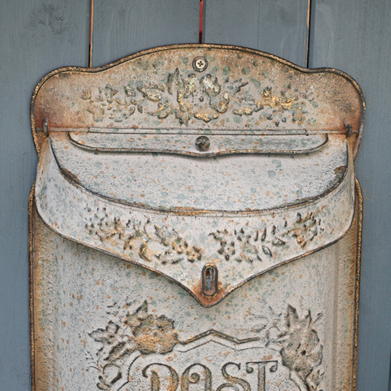 Metal Wall Mounted Post Box, Grey, 39.4cm H x 26.9cm W x 9.9cm D