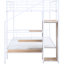 Lit superposé en métal blanc avec rangement et garde-robe, robuste et sécuritaire pour garde-robe latérale en blanc, écoénergétique pour jeunes adolescents-1784362126-1784362127