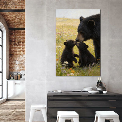  Art mural de fête des mères pour salon chambre à coucher, ours, art mural, cadeaux de fête des mères uniques pour maman, grand-mère, épouse, sœur, ours, décoration murale, cadeaux d'anniversaire de maman, art mural sur toile 32 po x 48 po