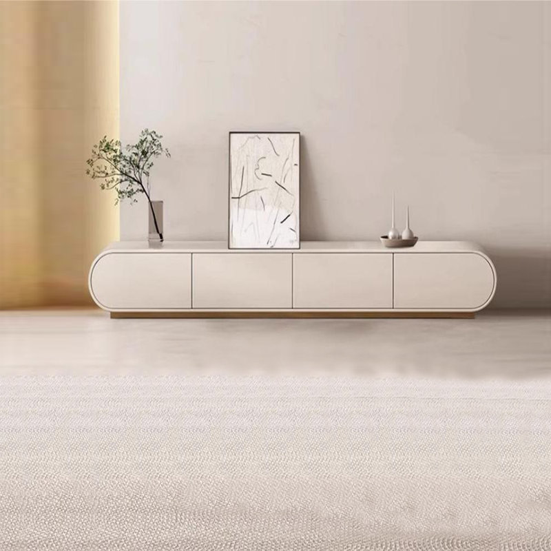 Meuble télé laqué crème, 78.74"